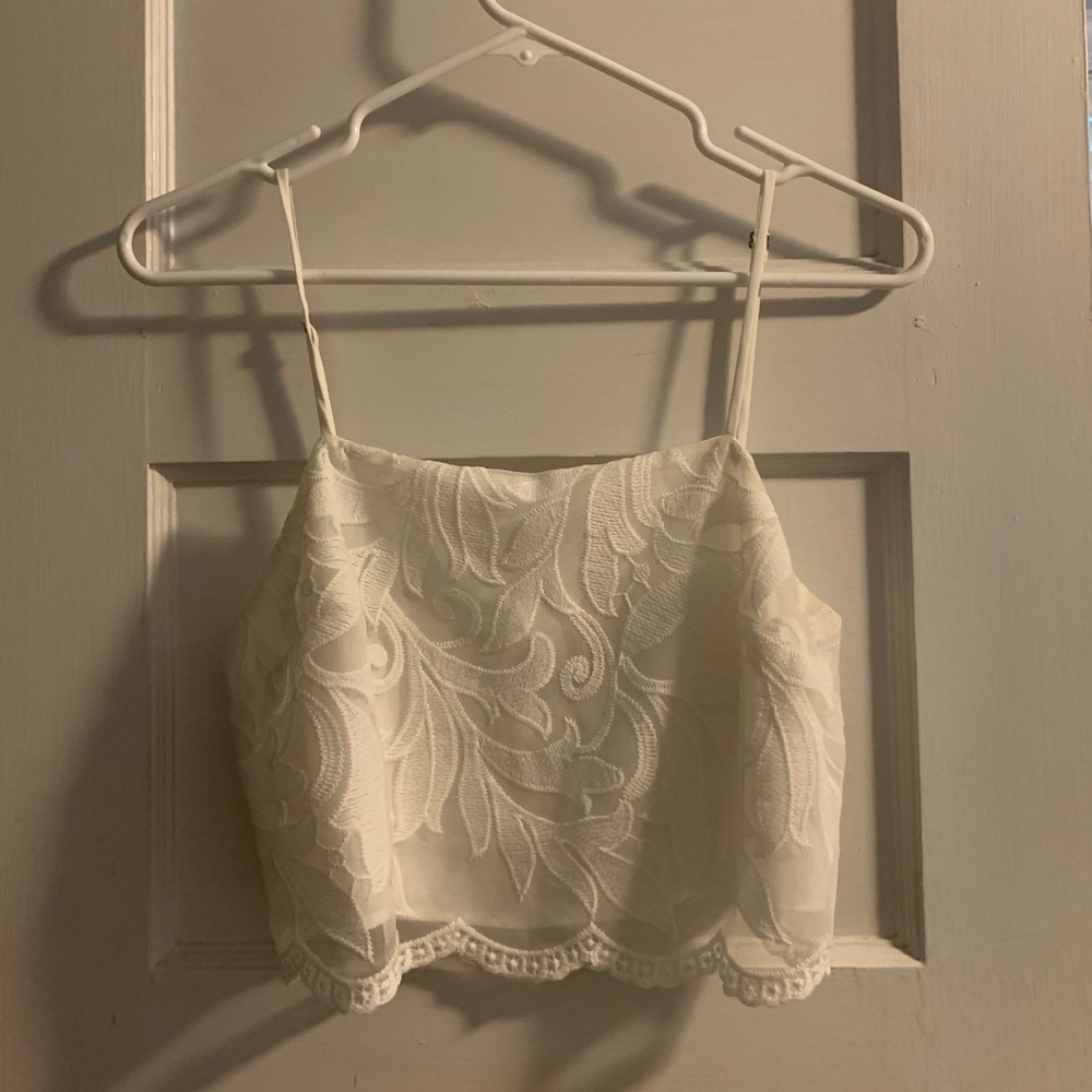 White Lace Crop Top | Show Me Your MuMu